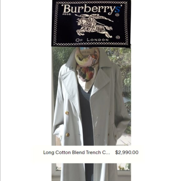 BURBERRYS X-LONG COTTON BLEND TRENCH COAT - LIGHT SAGE GREEN - - Picture 2 of 14